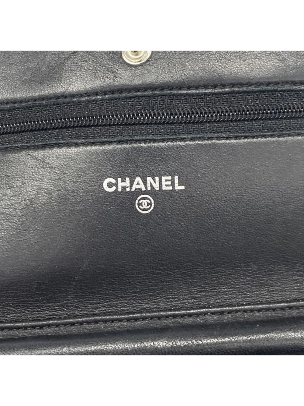 Chanel Wallet on Chain Quilted Lambskin Black Silver Shoulder Bag
